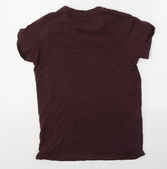 Primark Womens Red Cotton Basic T-Shirt Size 4 Round Neck - Felt cute, might delete later