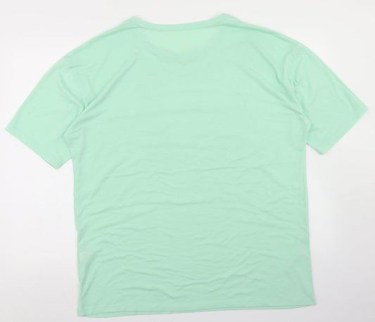 SheIn Womens Green Polyester Basic T-Shirt Size XL Crew Neck - California