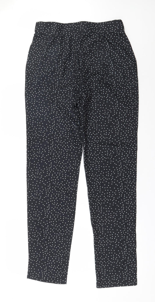 SheIn Womens Black Polka Dot Polyester Capri Leggings Size L L30.5 in