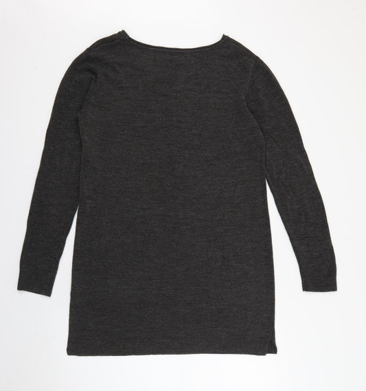 Primark Womens Grey Round Neck Acrylic Pullover Jumper Size 14