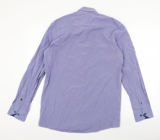 Mens UK Size M Daniel Rosso Blue Button-Up Long Sleeve Casual Shirt