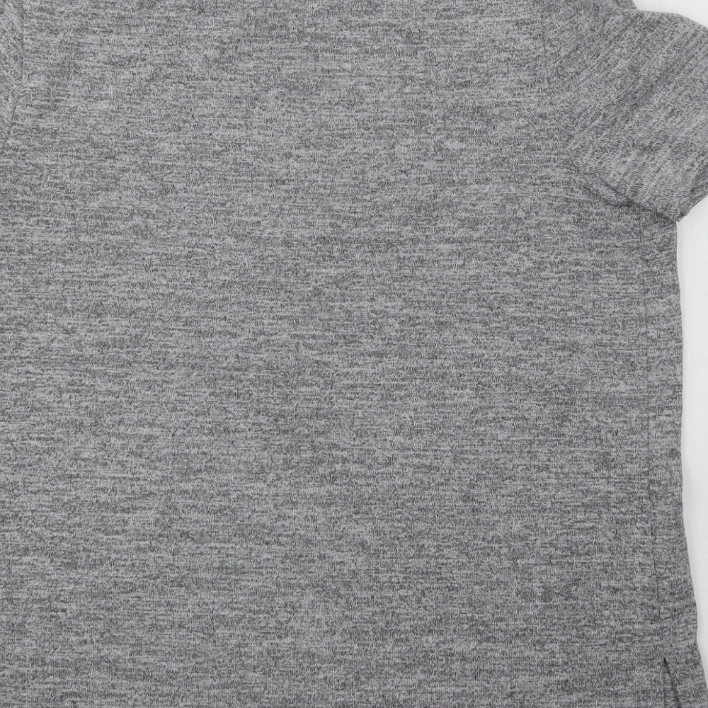 TU Womens Grey Polyester Basic Blouse Size 14 Crew Neck