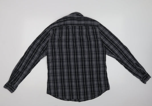 Mens UK Size M Industrialize Grey Button-Up Long Sleeve Casual Shirt
