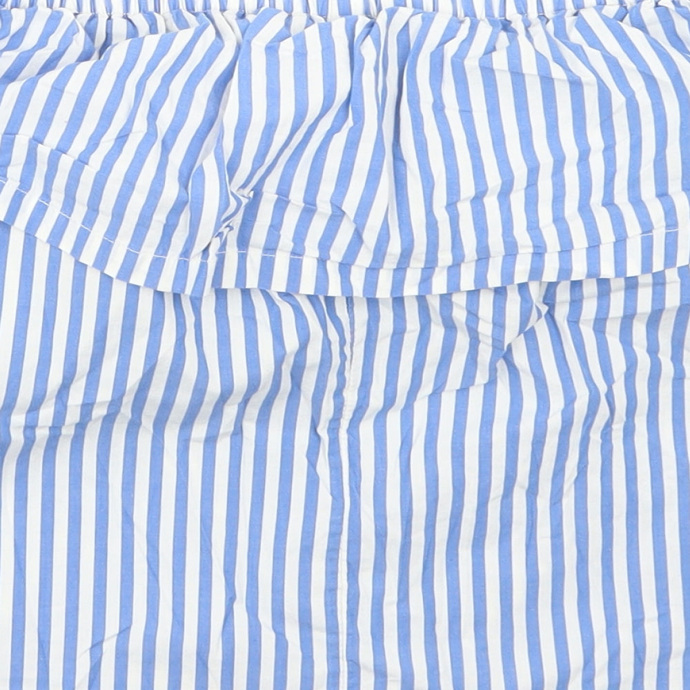 H&M Womens Blue Striped Cotton Straight & Pencil Skirt Size 4