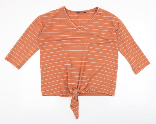 Womens UK Size M Dunnes Stores Orange Jersey Blouse