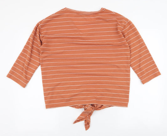 Womens UK Size M Dunnes Stores Orange Jersey Blouse