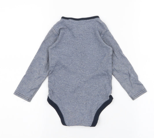 TU Boys Blue Striped Cotton Babygrow One-Piece Size 12-18 Months Snap