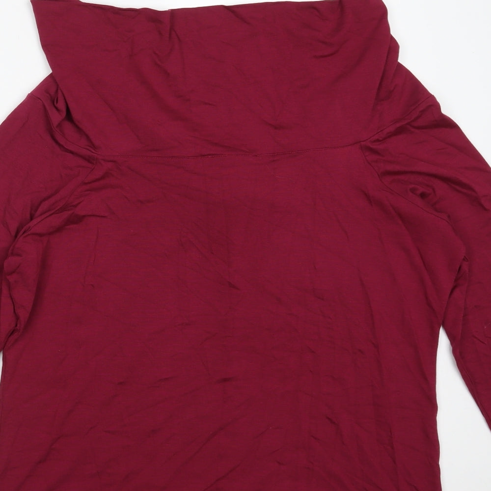 Bonmarché Womens Purple Viscose Basic T-Shirt Size 18 Boat Neck