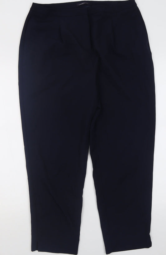 Womens UK Size 14 Marks and Spencer Regular Fit Blue Trousers