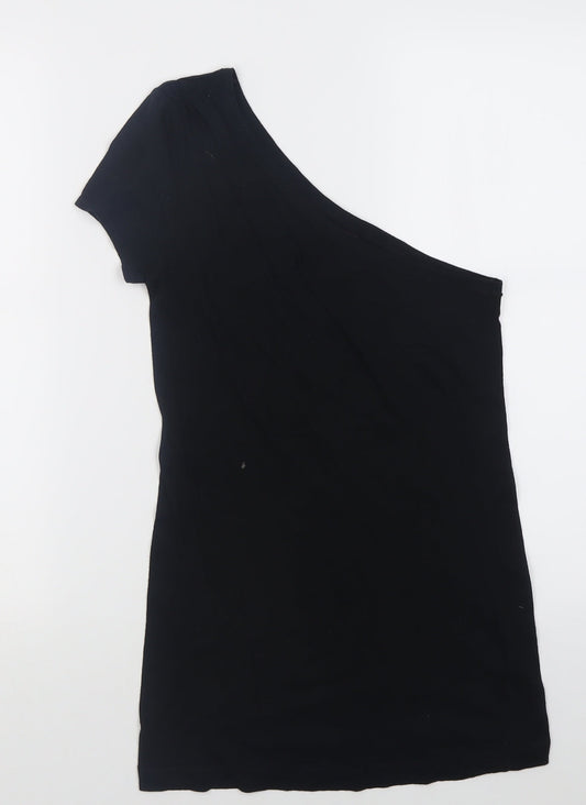 Womens UK Size 8 Miss Selfridge Black Basic T-Shirt