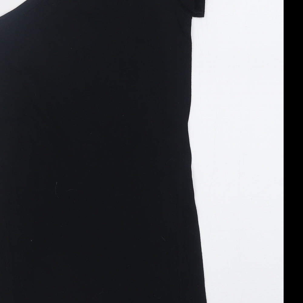 Womens UK Size 8 Miss Selfridge Black Basic T-Shirt