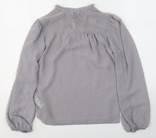 Womens UK Size 6 New Look Grey Basic Blouse