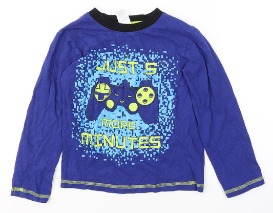 The Essentials Boys Blue Cotton Pyjama Top Size 6-7 Years - Gamer