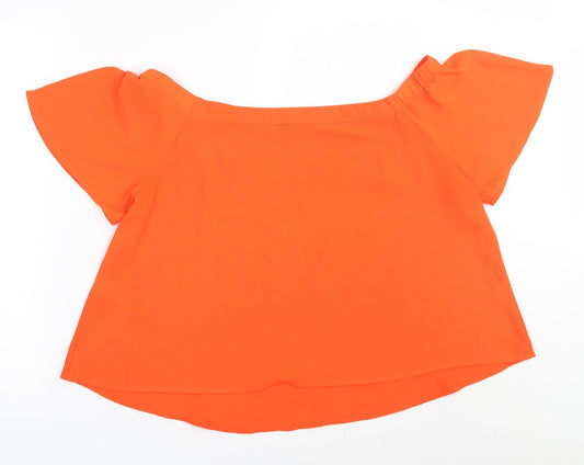 Womens UK Size 14 New Look Orange Basic Blouse