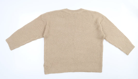 Womens UK Size M New Look Beige Pullover Jumper