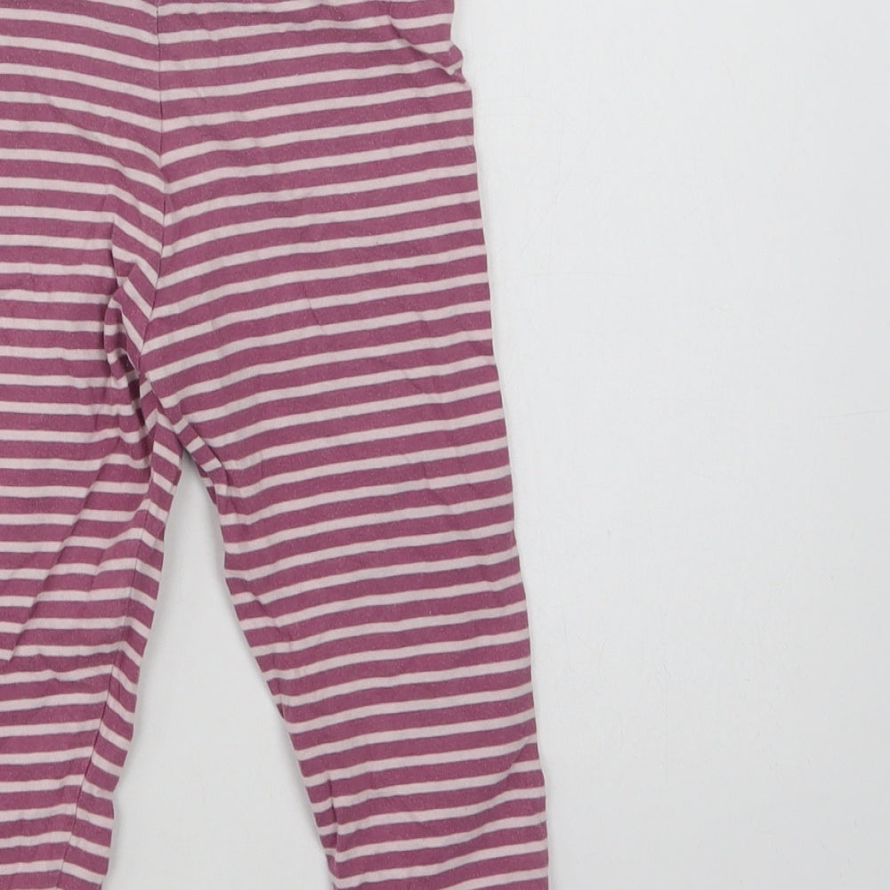 Mothercare Girls Purple Striped Cotton Pyjama Pants Size 2-3 Years