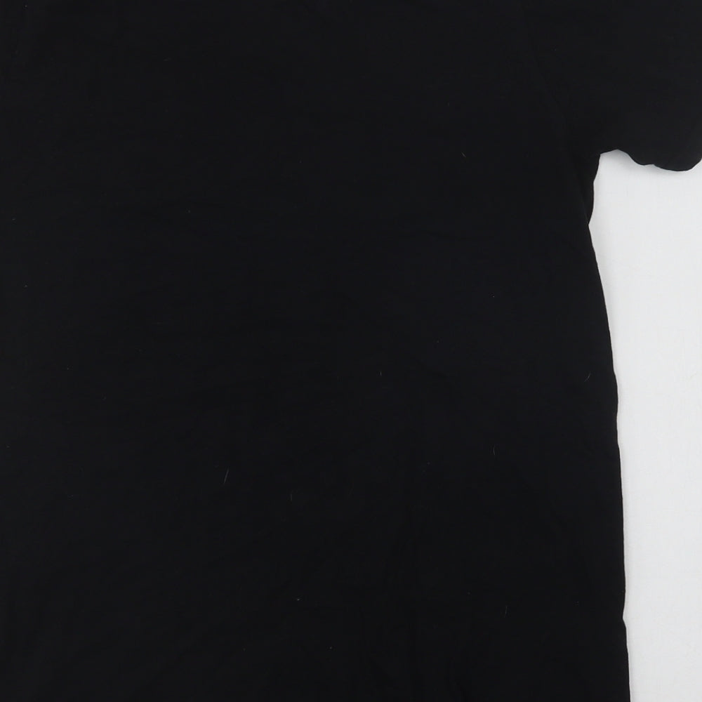 Womens UK Size S Gildan Black Basic T-Shirt