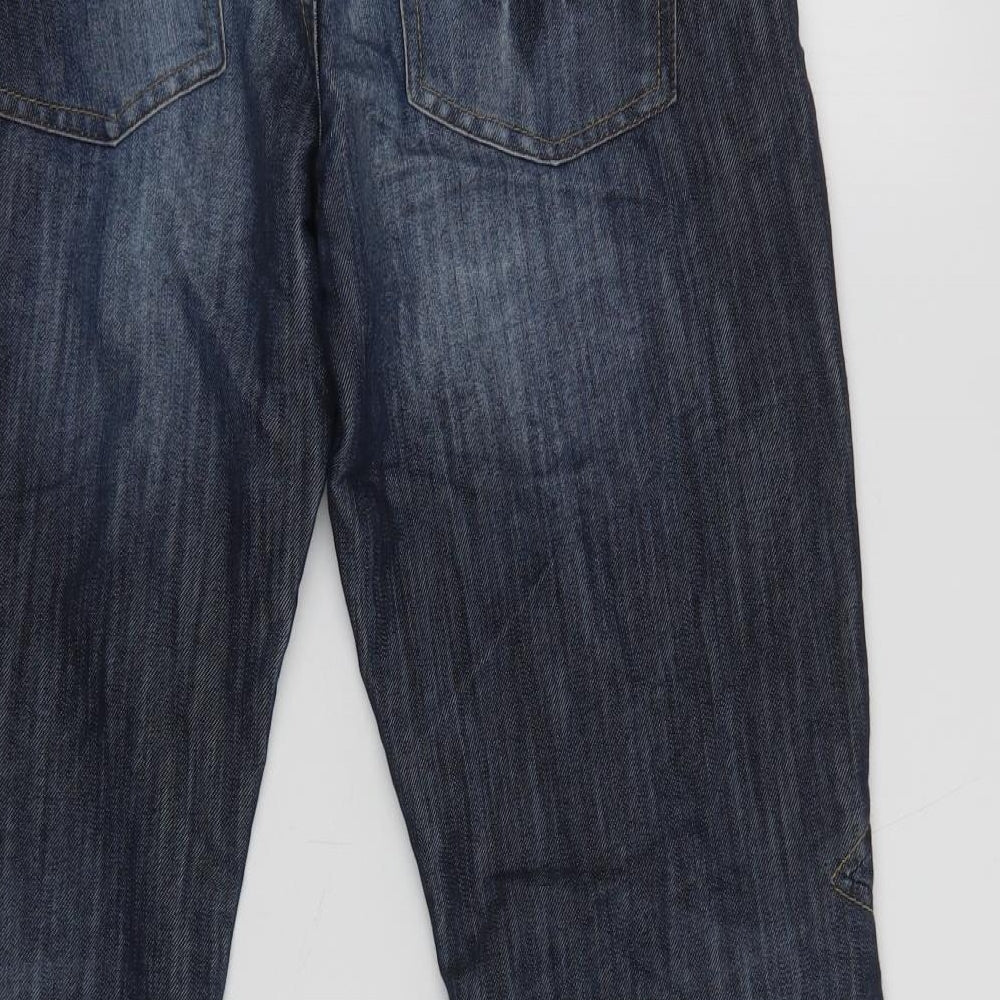 Dunnes Stores Womens Blue Cotton Bootcut Jeans Size 27 L28 in Regular Button