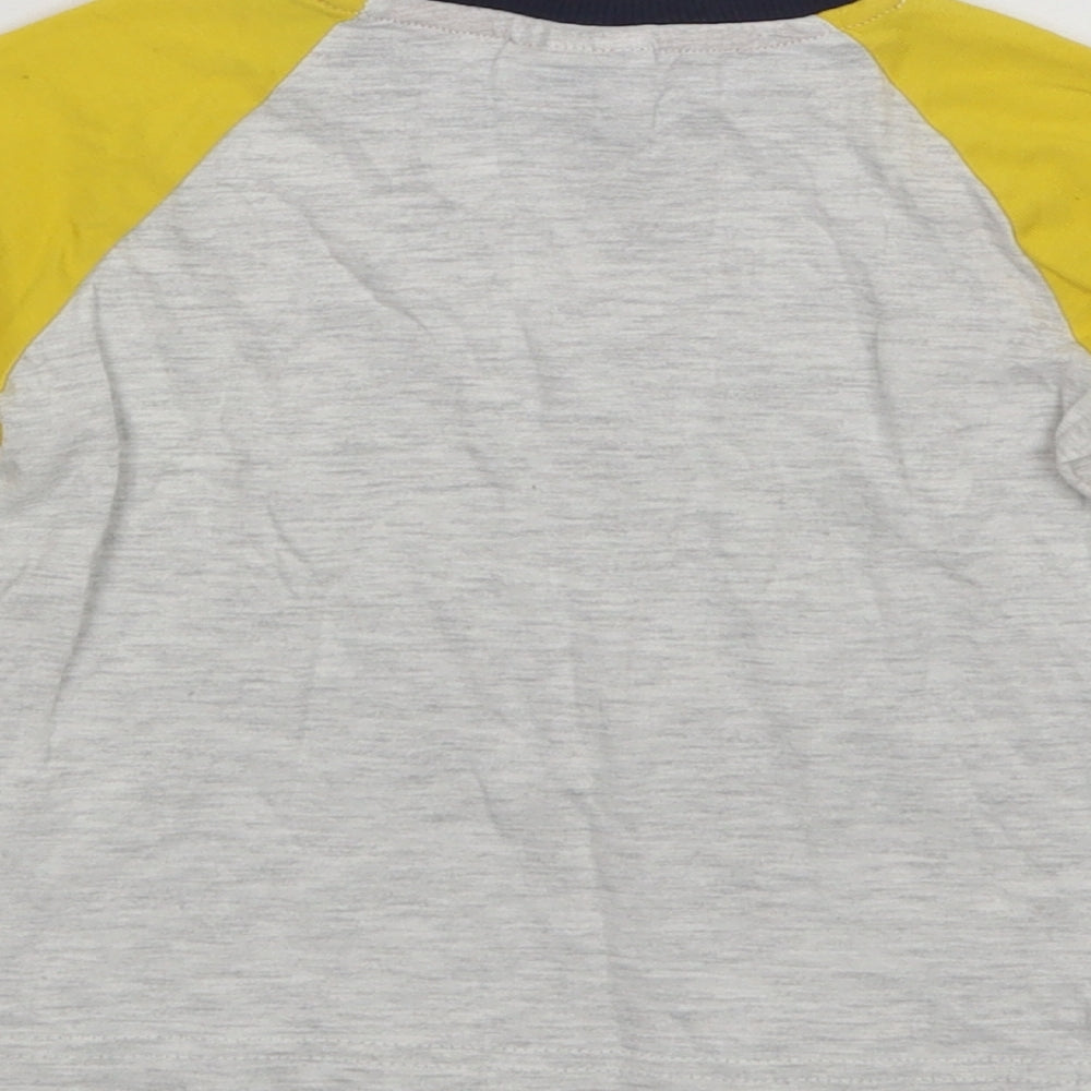 F&F Baby Grey Colourblock Cotton Basic T-Shirt Size 12-18 Months Crew Neck - Paw Patrol