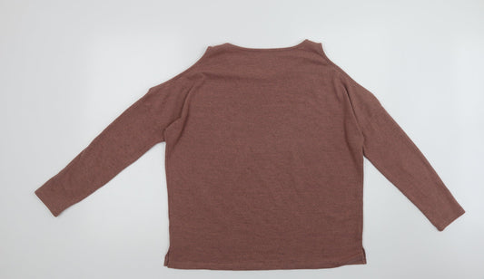 Primark Womens Pink Crew Neck Polyester Pullover Jumper Size 10 - Cold Shoulder