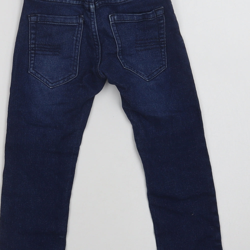 Lupilu Girls Blue Cotton Skinny Jeans Size 4 Years Regular Hook & Loop