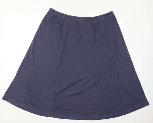 Back view of Classics women’s blue polyester skater skirt, size UK 24