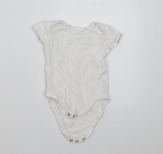 Dunnes Stores Baby White Cotton Babygrow One-Piece Size 0-3 Months Button