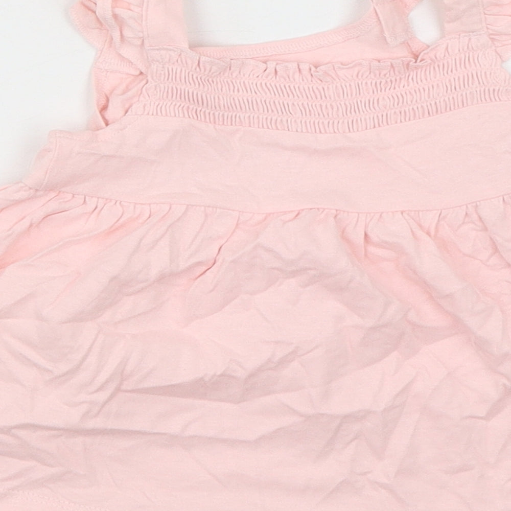George Girls Pink Cotton A-Line Size 18-24 Months Square Neck Pullover