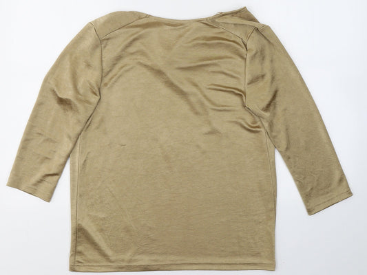 Womens UK Size S H&M Gold Basic Blouse