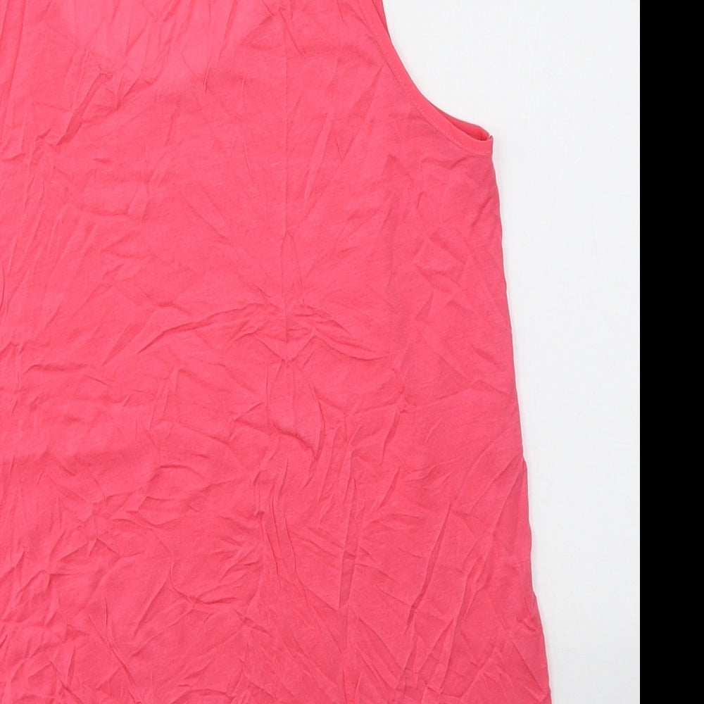 French Connection Womens Pink Polyester Basic Tank Size XS Round Neck
