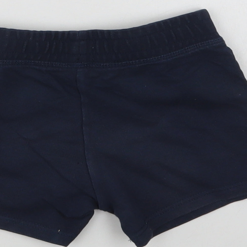 River Island Baby Blue Cotton Cropped Trousers Size 12-18 Months Drawstring
