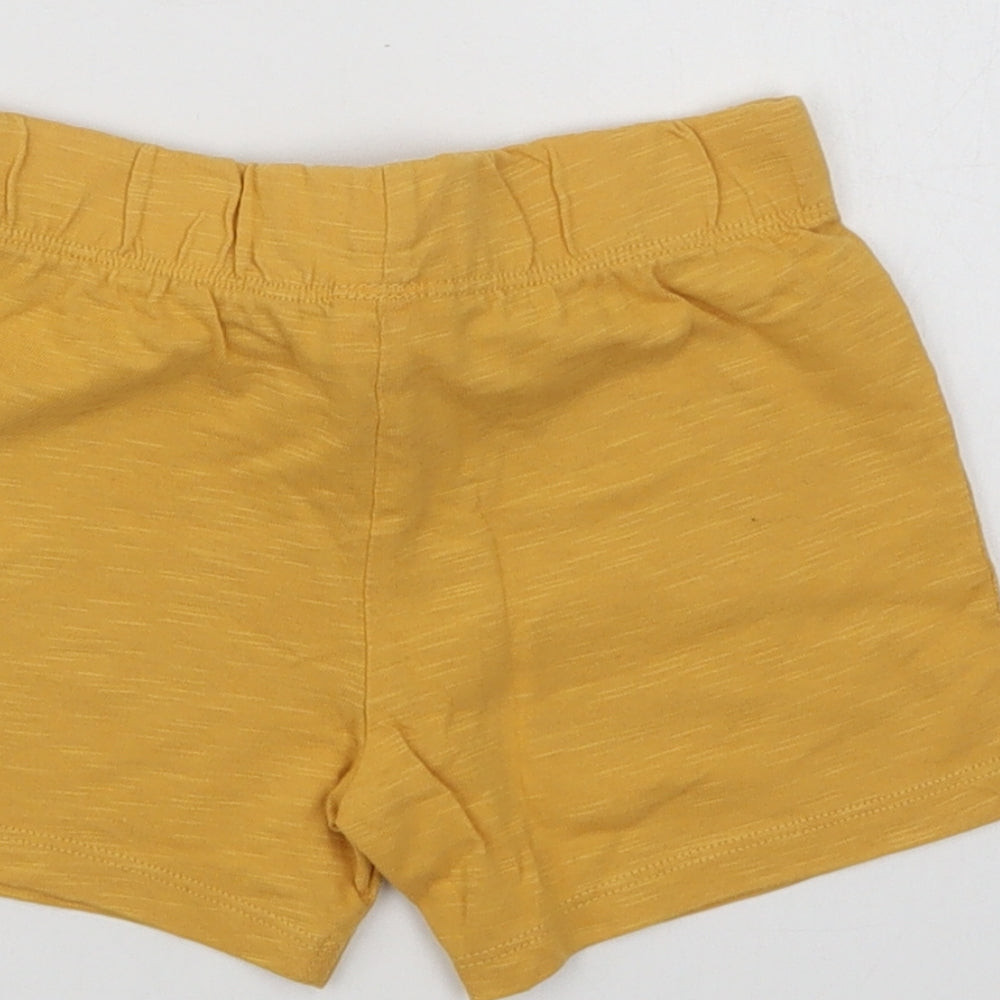 F&F Baby Yellow Cotton Cropped Trousers Size 12-18 Months Drawstring