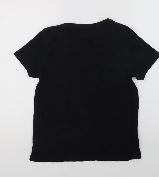 George Womens Black Cotton Basic T-Shirt Size 8 Crew Neck - Sleigh All Day