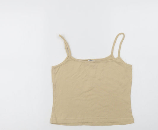 Bay Womens Beige Cotton Camisole Tank Size 14 Square Neck