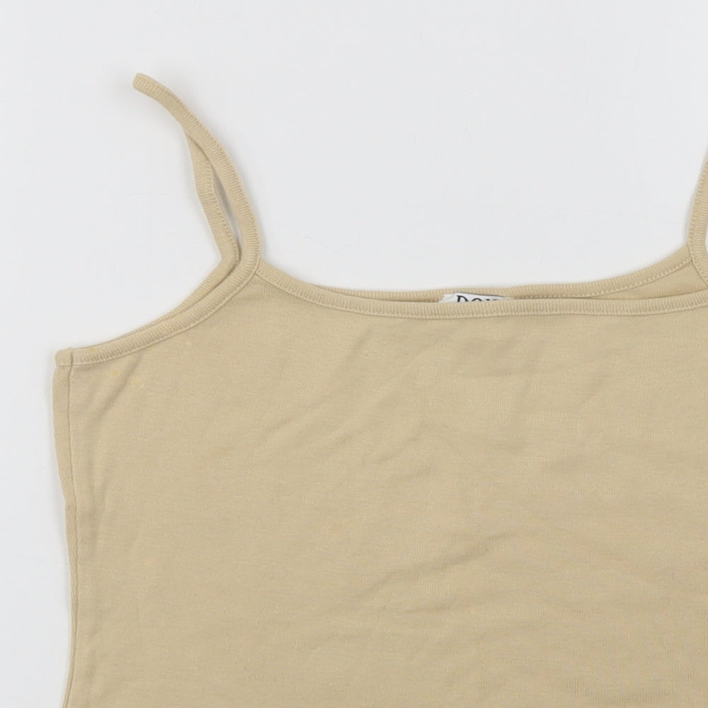 Bay Womens Beige Cotton Camisole Tank Size 14 Square Neck