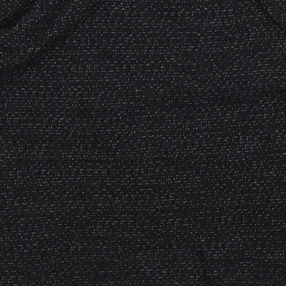 F&F Womens Black Round Neck Cotton Pullover Jumper Size 10