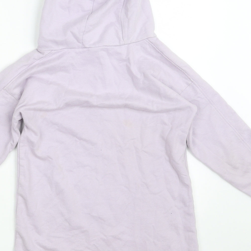 George Girls Purple Cotton Pullover Hoodie Size 7-8 Years - HAPPY ALWAYS