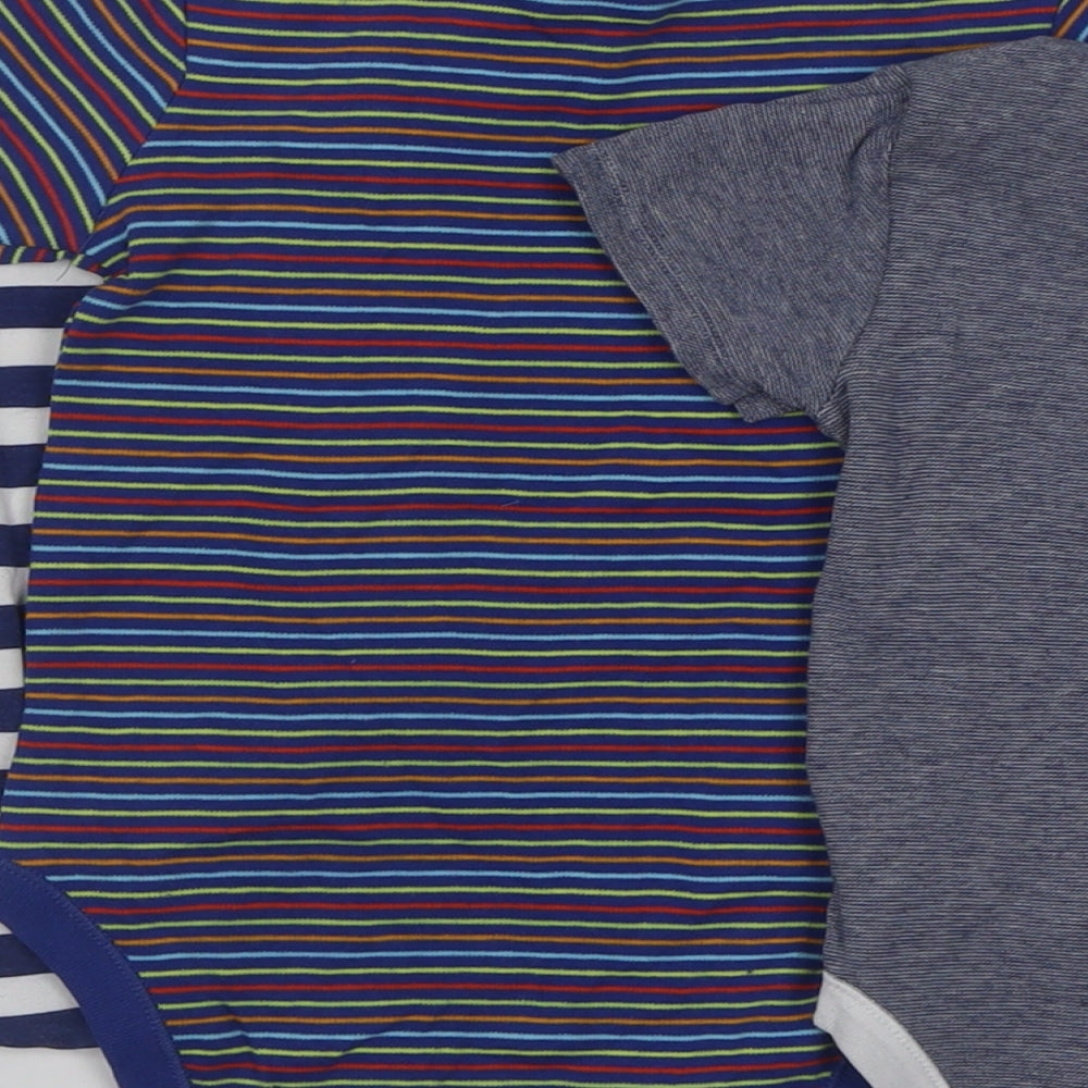 Dunnes Stores Baby Multicoloured Striped Cotton Babygrow One-Piece Button - 2-3 Years