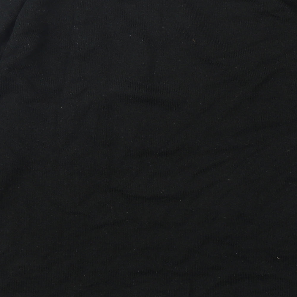 Cedar Wood State Mens Black Round Neck Check Acrylic Pullover Jumper Size S