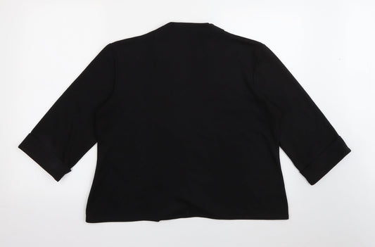 C.M.D Womens Black V-Neck Polyester Cardigan Jumper Size XL