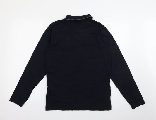 Easy Mens Blue Polyester Polo Size M Collared