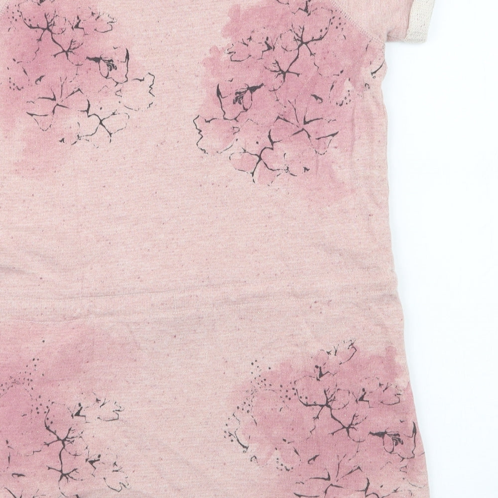 NEXT Girls Pink Floral Cotton Pullover Sweatshirt Size 10 Years Pullover