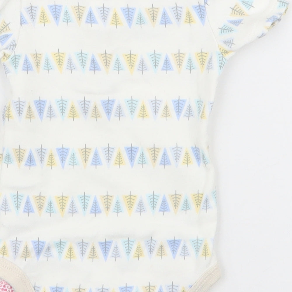 Disney Baby Baby White Geometric 100% Cotton Babygrow One-Piece Size 3-6 Months Snap - Winnie the pooh