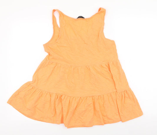 F&F Womens Orange Polyester Camisole Tank Size 6 Round Neck - Peplum