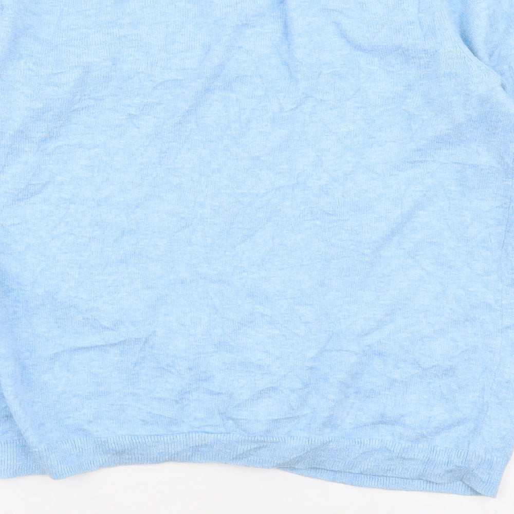 Crew Clothing Womens Blue Round Neck Cotton Cardigan Jumper Size 8