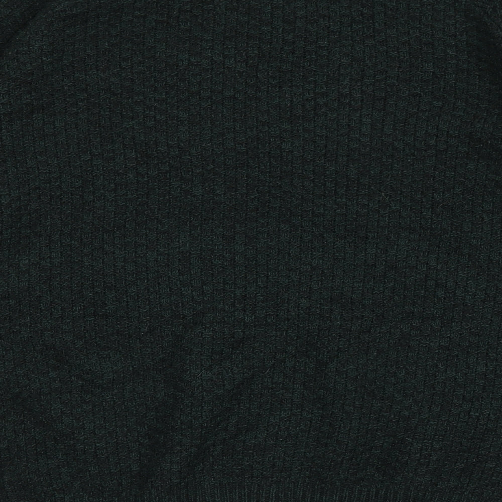 Cedar Wood State Mens Green Round Neck Acrylic Pullover Jumper Size S