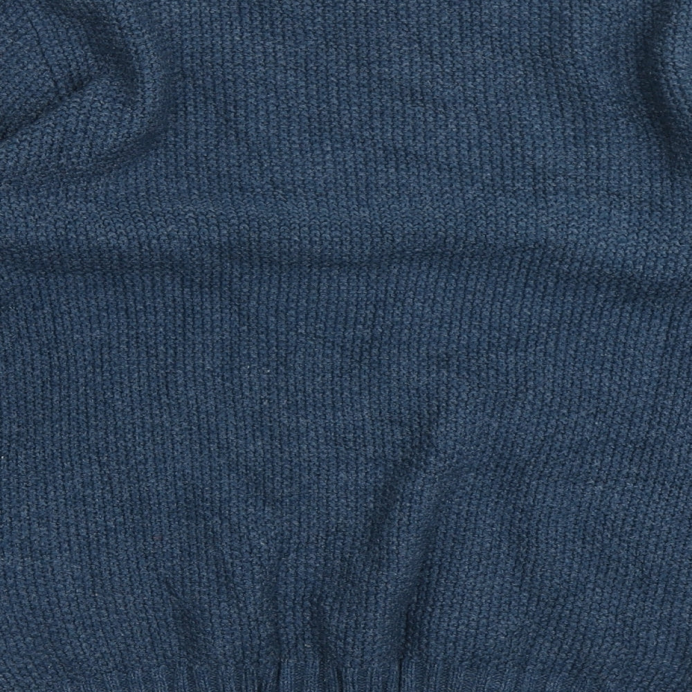 Cedar Wood State Mens Blue Round Neck Acrylic Pullover Jumper Size S