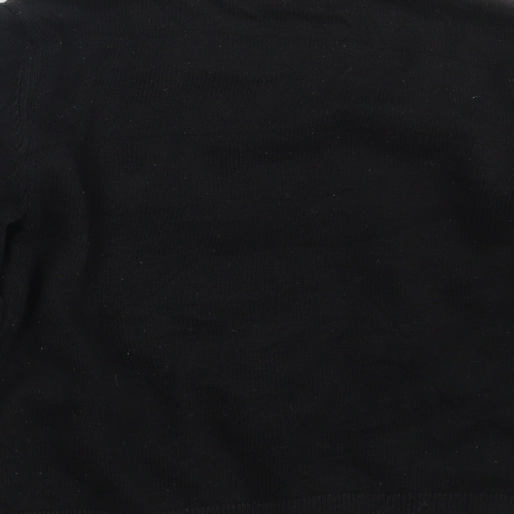 Gap Girls Black Round Neck Animal Print Cotton Pullover Jumper Size 5 Years - Disney