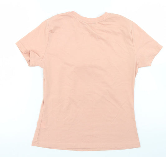 SheIn Womens Pink Polyester Basic T-Shirt Size M Crew Neck - Perfume