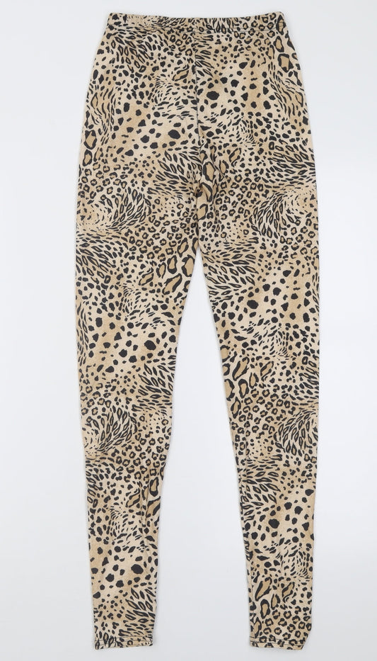 Womens UK Size 4 Miss Selfridge Regular Fit Capri Brown Trousers